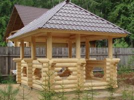 беседка из оцилиндрованного бревна Беседки из бревна на дачу
